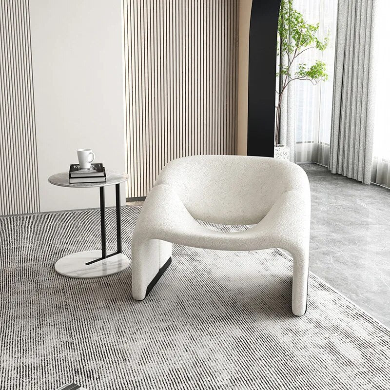 Iconic "M" Bouclé Lounge Chair