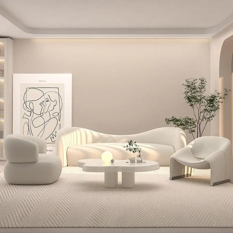 Iconic "M" Bouclé Lounge Chair
