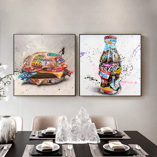 Graffiti Burger and Coke Wall Decor