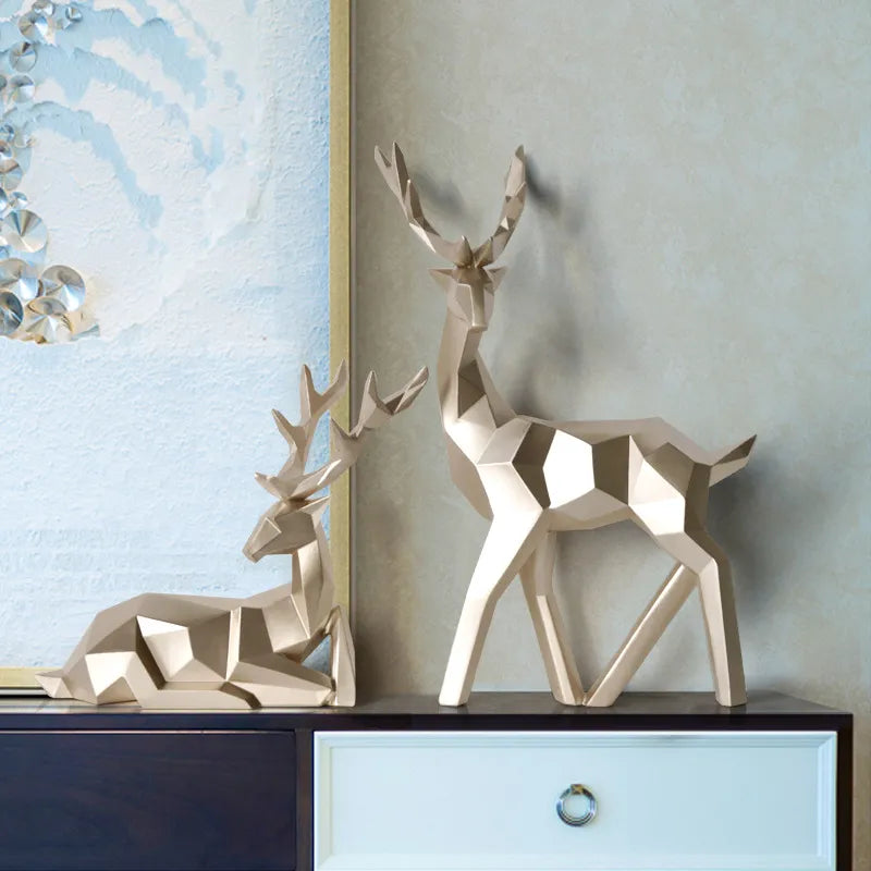 Geometric Reindeer Tabletop Decor