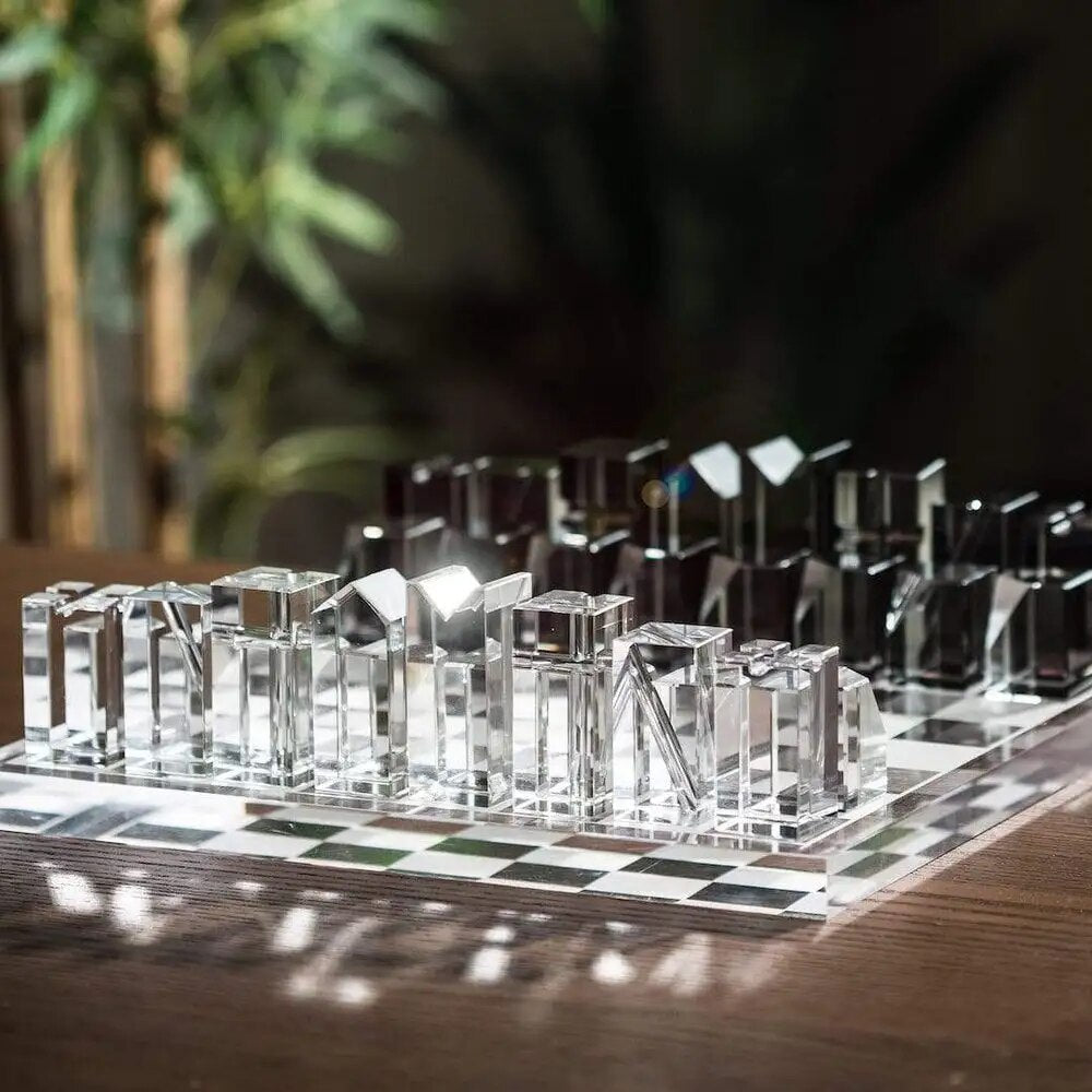 Somerset Crystal Frosted Chess set