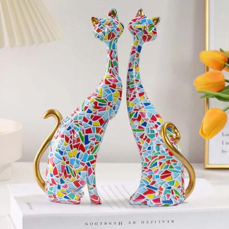 Siamese Cats Duo Gravel Statue