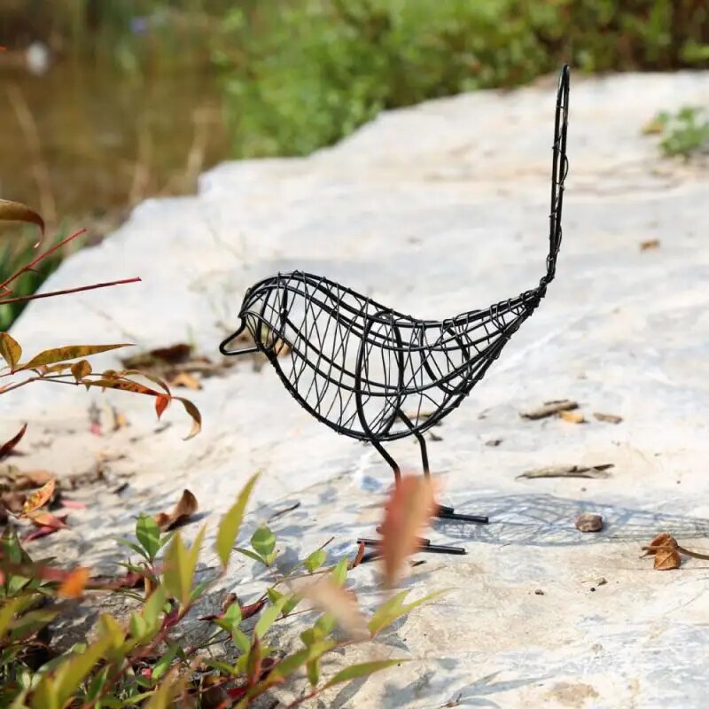 Metal Wire Morning Glory Bird