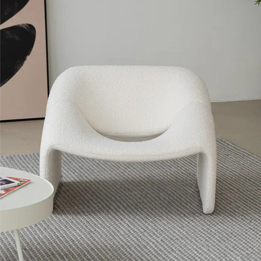 Iconic "M" Bouclé Lounge Chair