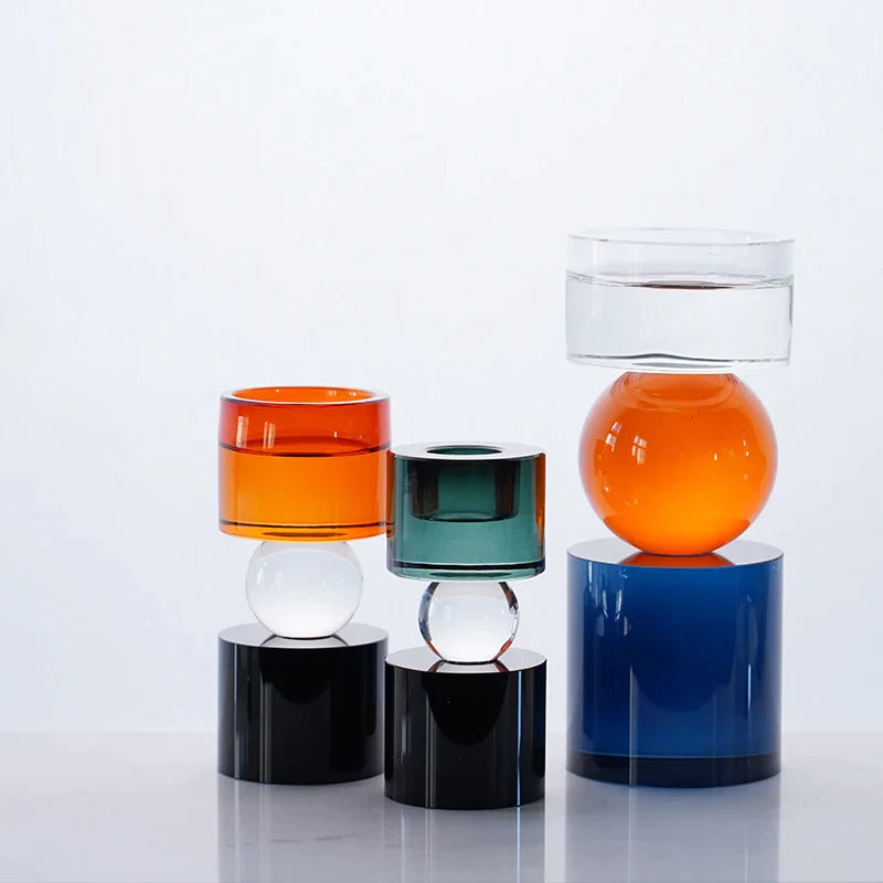 "Montagne" Prism Candle Stand Set